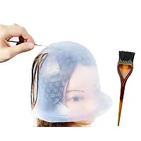 Silicone Reusable Highlight Salon Hair Coloring Dye Cap With Hair Colouring Brush-thumb1