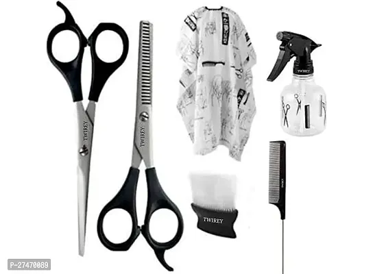 Professional Hair Cutting Kit At Home Scissors For Hair Nose Ear Hair Beard Mustache Neck Duster Brush Comb Haircut Cape Barber Salon-thumb0