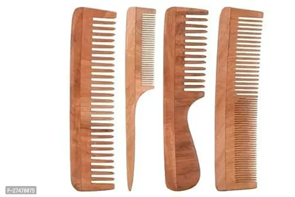 Neem Wood Comb For Hair Growth Hair Comb Set Combo Pack Of 4