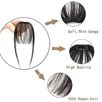 Clip in Bangs Front Neat Air Fringe One Piece Clip in Fringe Hair Extensions With Temples For Women-thumb2