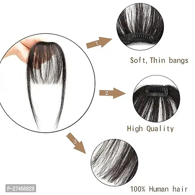 Clip in Bangs Front Neat Air Fringe One Piece Clip in Fringe Hair Extensions With Temples For Women-thumb3