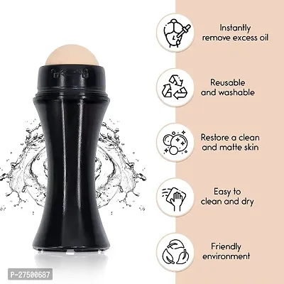 Oil Absorbing Volcanic Face Roller , Volcanic Roller With 1 Extra Replaceable Volcanic Ball,Reusable On-The-Go Oil Control Roller-thumb3