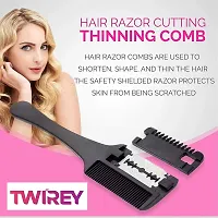 Multi-Functional Hair Cut Scissor Razor Comb Hairdressing Thinning Trimmer Comb-thumb1