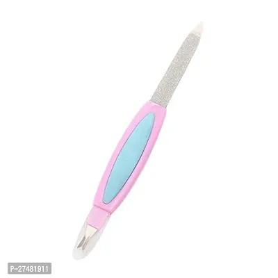 Twirey 2 In 1 Manicure Pedicure Nail File Tool Cuticle Trimmer Cutter Remover For Women (Colour May Vary)- Pack Of 1