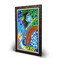 Lord Krishna Lovely Photo Frame 12 X 18 Inch Wall Mount-thumb1