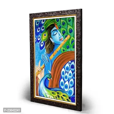 Lord Krishna Lovely Photo Frame 12 X 18 Inch Wall Mount-thumb2