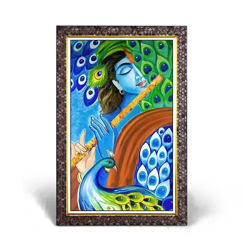 Lord Krishna Lovely Photo Frame 12 X 18 Inch Wall Mount