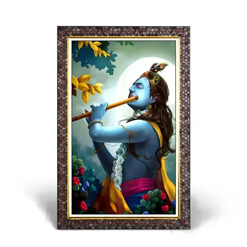 Lord Krishna Lovely Photo Frame 12 X 18 Inch Wall Mount