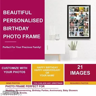 Personalised Photo Collage Frames for Wall Decor as Birthday Gifts, Anniversary, Wedding Gifts for Friends, Couples and Parents (Size 12 x 18  Inches, 22 Photos Black Frame), wood-thumb3
