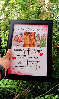 Customize Love Story Frame for couples, Frame for Birthday, Anniversary, Wedding Gift, Personalized Collage Gift, Wall Photo Frame(10 x 14 inches)-thumb1