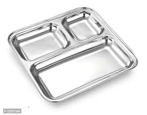 Useful  Stainless Steel 3 In 1 Food Plate-thumb0