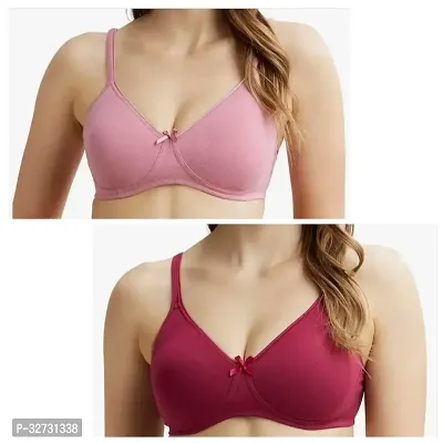 Stylish Multicoloured Cotton Solid Bras For Women Pack Of 2-thumb0