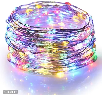 LTETTES 10 Meters 100 LED Multicolor - RGBY 4 Colors Flexible Copper Wire Fairy String Lights 3AA Battery Powered with Remote Controller and 8 Modes Functions and Timer, Waterproof IP65 for Outdoor Indoor Decoration-thumb2