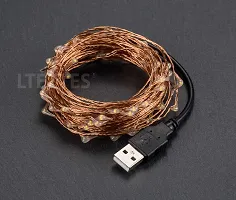 LTETTES 10 Meters 100 LED Copper String Lights IP65 Waterproof 5V USB Powered Warm White Decorative Copper Wire Fairy Lights for Outdoor Indoor Decoration with 2 Years Warranty*-thumb2