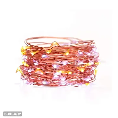 LTETTES 10 Meters 100 LED Warm White+Cold White ComboLED USB Powered Copper Wire Decorative Fairy String Lights for Diwali, Christmas, Home Decor, Garden, Party, Bedroom, Dorm Room Decoration-thumb0