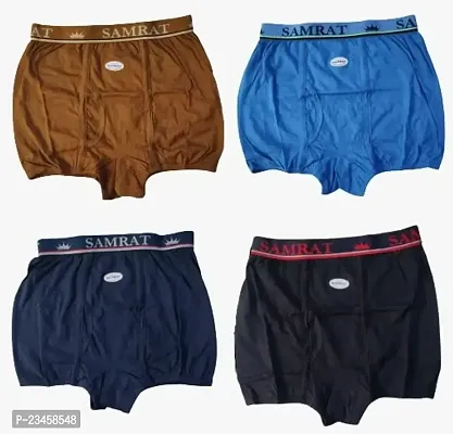 Elegant Hosiery Cotton Self Pattern Trunks For Men- Pack Of 4-thumb2