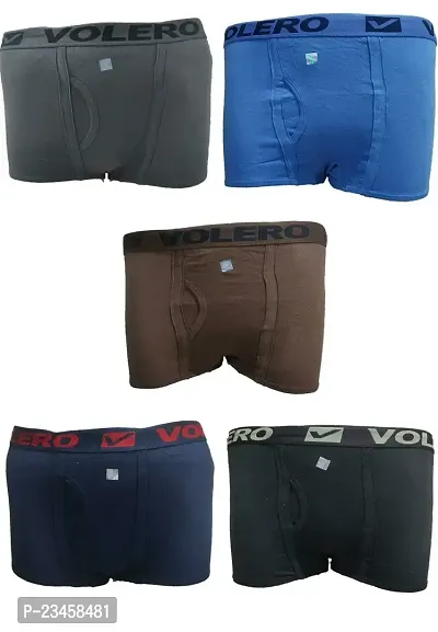 Elegant Hosiery Cotton Self Pattern Trunks For Men- Pack Of 5