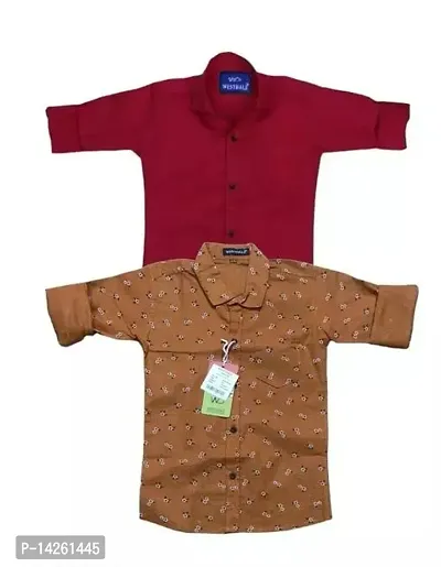 Stylish Cotton Shirts For Boys- Pack Of 2