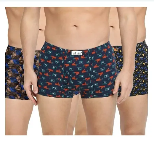 The Tinge Men's Printed Eazy Premium Mini Trunk for Men|Men's Underwear Trunk (Pack of 3)