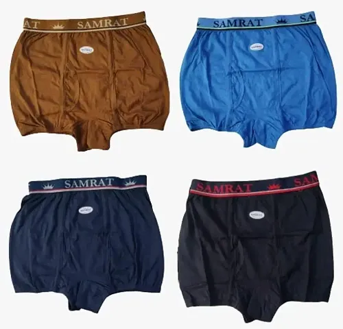 The Tinge Men's Samrat Aristo Premium Mini Trunk|Underwear for Men|Men's Solid Underwear (Pack of 4)