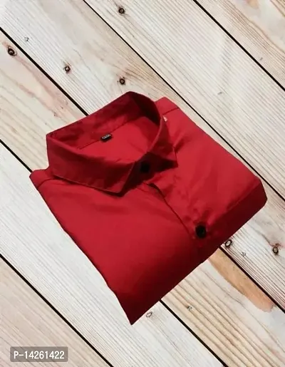 Stylish Red Cotton Solid Shirts For Boys