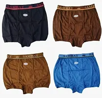 Elegant Hosiery Cotton Self Pattern Trunks For Men- Pack Of 4-thumb1