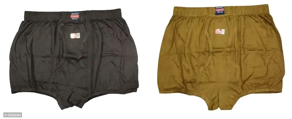 Elegant Hosiery Cotton Self Pattern Trunks For Men- Pack Of 2