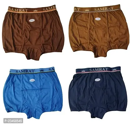 Elegant Hosiery Cotton Self Pattern Trunks For Men- Pack Of 4