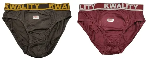 The Tinge Men's Kwality Premium Solid Underwear/Brief for Men & Boys|Men's Underwear (Pack of 2)