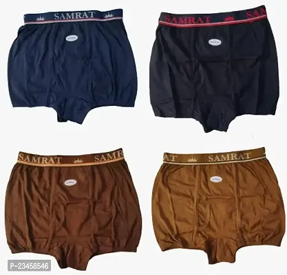 Elegant Hosiery Cotton Self Pattern Trunks For Men- Pack Of 4