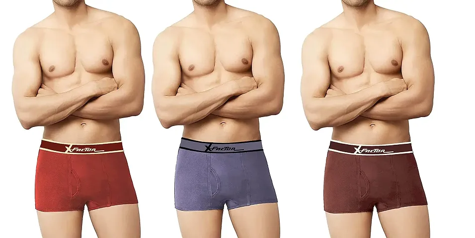 Elegant Hosiery Self Pattern Trunks For Men- Pack Of 3