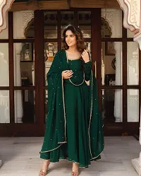 Fancy Georgette Ethnic Gowns With Dupatta For Women-thumb1