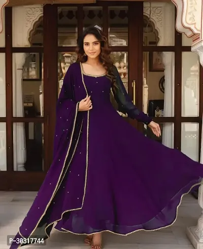 Stylish Georgette Gown with Dupatta for Women