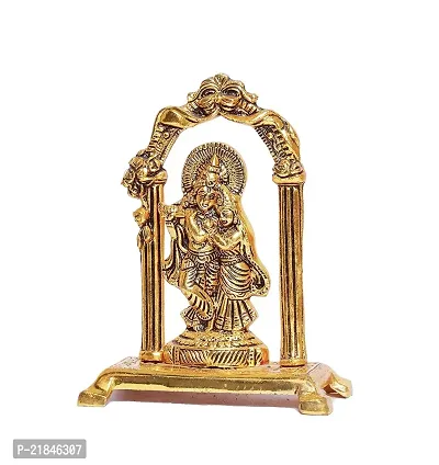 CristaVista Metal Radha Krishna Statue Gold Plated Decor Your Home,Office  Radha Krishna Murti Idol Showpiece Figurines,Religious Krishna Idol Gift Article.-thumb2