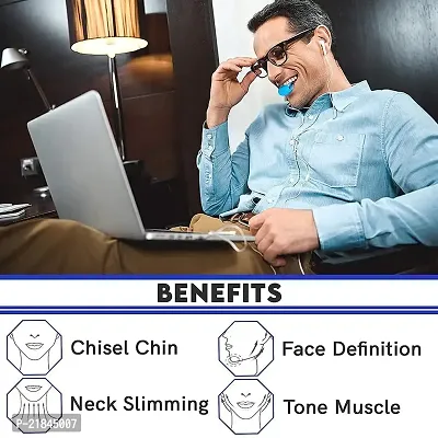 MEMOXY jawline Exerciser jaw, face and neck Exerciser - Define Your Jawline, Slim and Tone Your Face, Look Younger and Healthier - Helps Reduce Stress And Carving - Free Jawline Rop Hanger For Neck-thumb2