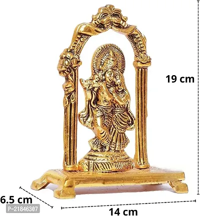 CristaVista Metal Radha Krishna Statue Gold Plated Decor Your Home,Office  Radha Krishna Murti Idol Showpiece Figurines,Religious Krishna Idol Gift Article.-thumb3