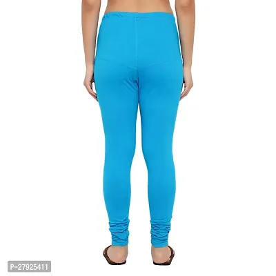 Fabulous Blue Cotton Solid Leggings For Women-thumb2