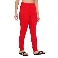 Fabulous Red Cotton Solid Leggings For Women-thumb2