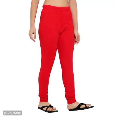 Fabulous Red Cotton Solid Leggings For Women-thumb4