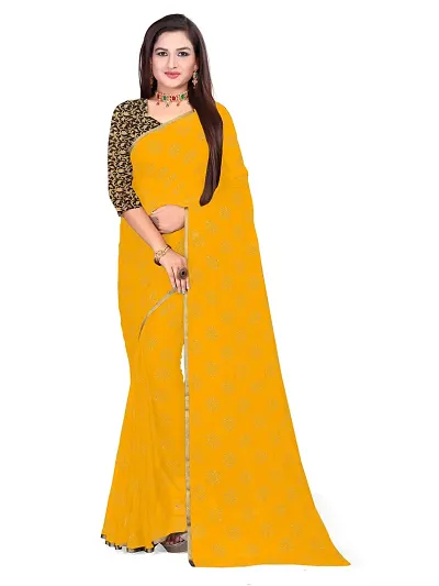 Womens Chiffon Saree With Blouse Piece