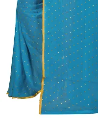 Rhey The Women's beautiful Foil Printed Saree With unstitched blouse piece for women's and girl's (Light Blue)-thumb2