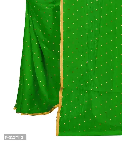 Rhey The Women's beautiful Foil Printed Saree With unstitched blouse piece for women's and girl's (Green)-thumb3