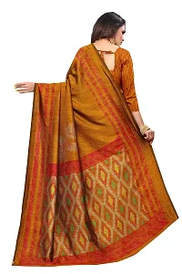 Rhey The Women's Printed Silk Saree With Unstitched Blouse Piece (Mustard)-thumb1