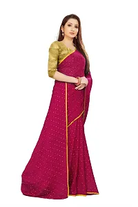 Rhey The Women's beautiful Foil Printed Saree With unstitched blouse piece for women's and girl's (Pink)-thumb4