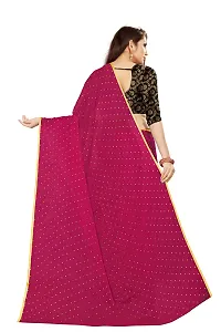 Rhey The Women's beautiful Chiffon Foil Printed Saree With unstitched blouse piece for women's and girl's (Pink)-thumb3