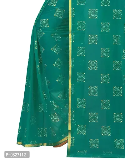 Rhey Women's Chiffon Saree With Blouse Piece (RBOXNG10_Dark Green)-thumb3