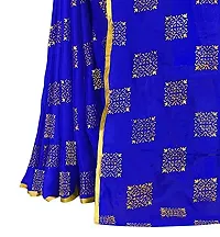 Rhey The women foil printed chiffon saree with Unstitched blouse piece (blue)-thumb2