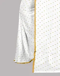 Rhey The Women's beautiful Chiffon Foil Printed Saree With unstitched blouse piece for women's and girl's (White)-thumb4