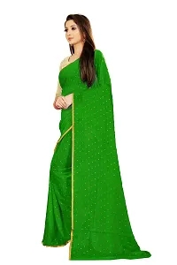 Rhey The Women's beautiful Foil Printed Saree With unstitched blouse piece for women's and girl's (Green)-thumb3