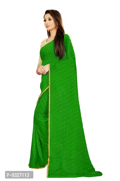 Rhey The Women's beautiful Foil Printed Saree With unstitched blouse piece for women's and girl's (Green)-thumb4